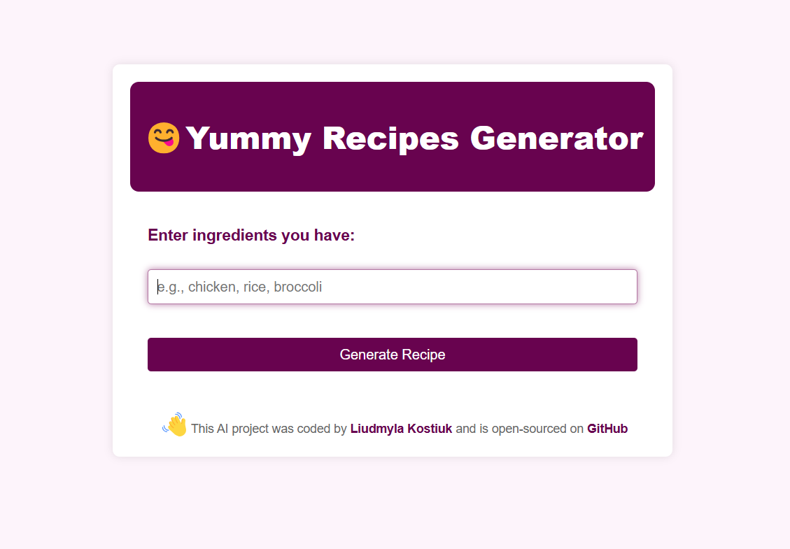 AI Recipe Generator